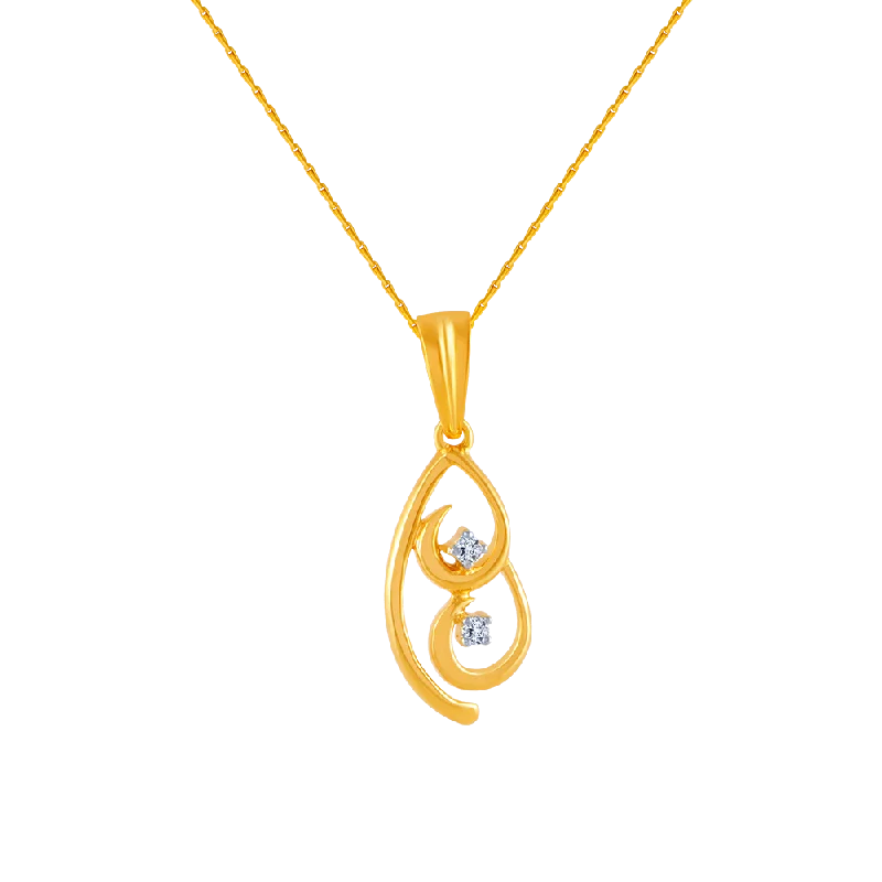 necklaces with citrine yellow -14k (585) Yellow Gold And Diamond Pendant For Women