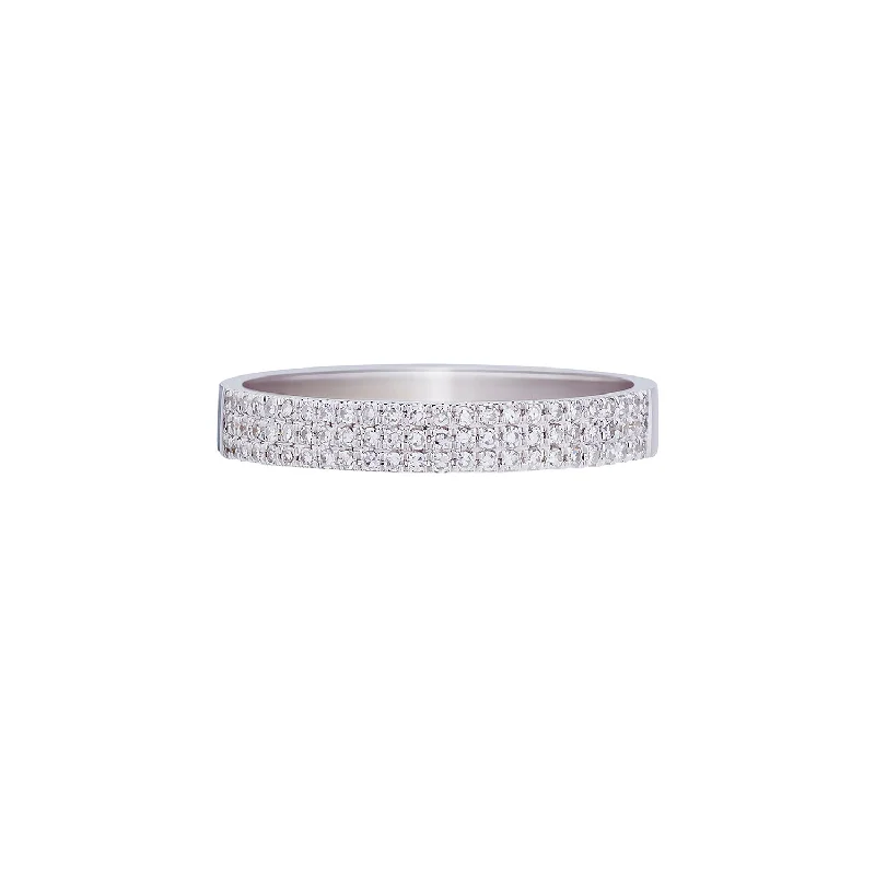 ladies engagement rings eco friendly option -PAVÉ DIAMOND FLAT BAND