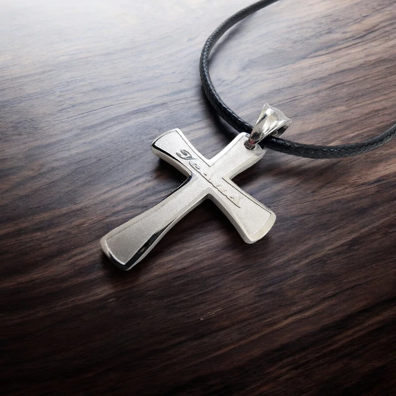 necklaces with purple amethyst -Cross Jesus Necklace