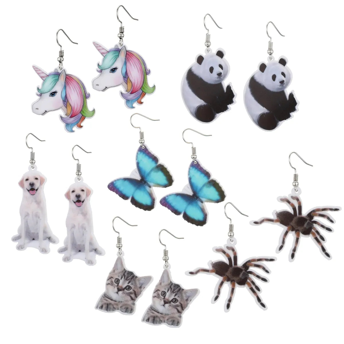 ladies earrings with black diamond -Wholesale Jewelry 1 Pair Novelty Animal Arylic Drop Earrings