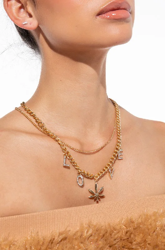 necklaces with gold plating -STONER LOVE LAYERED NECKLACE