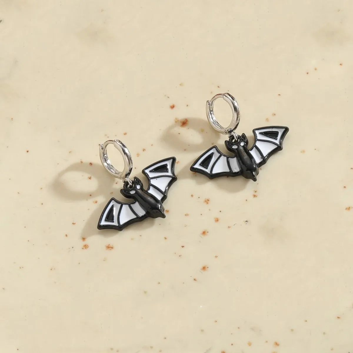 Bat Enamel Earrings