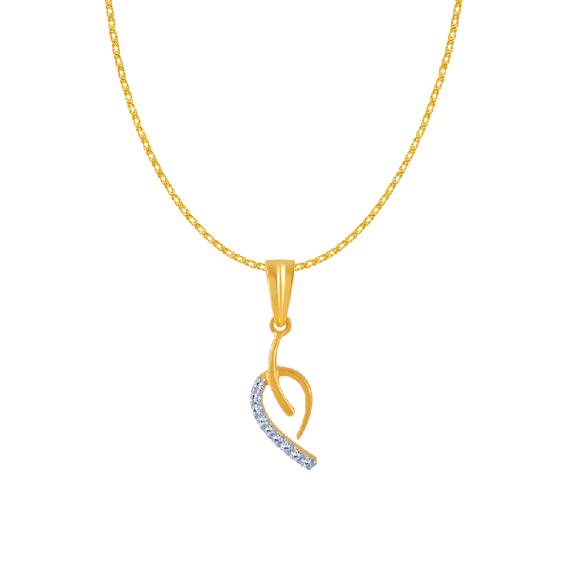 necklaces timeless beauty -14KT (585) Yellow Gold And Diamond Pendant For Women