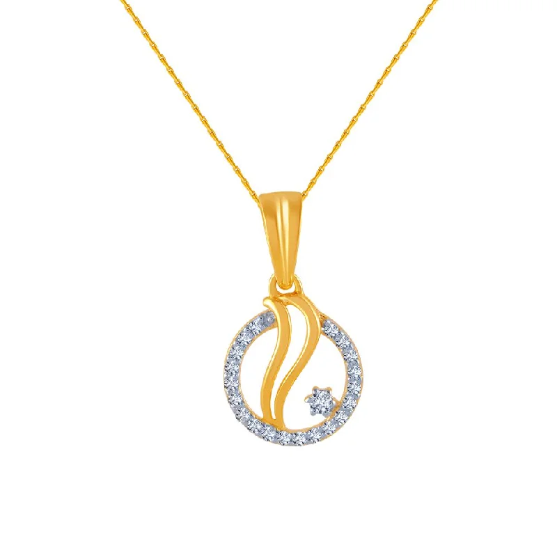 necklaces with birthstone charm -14k (585) Yellow Gold And Diamond Pendant For Women