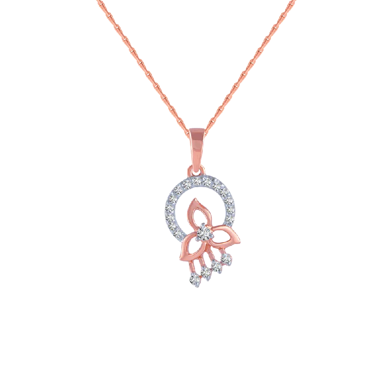 necklaces handmade unique craft -14KT (585) Rose Gold And Diamond Pendant For Women