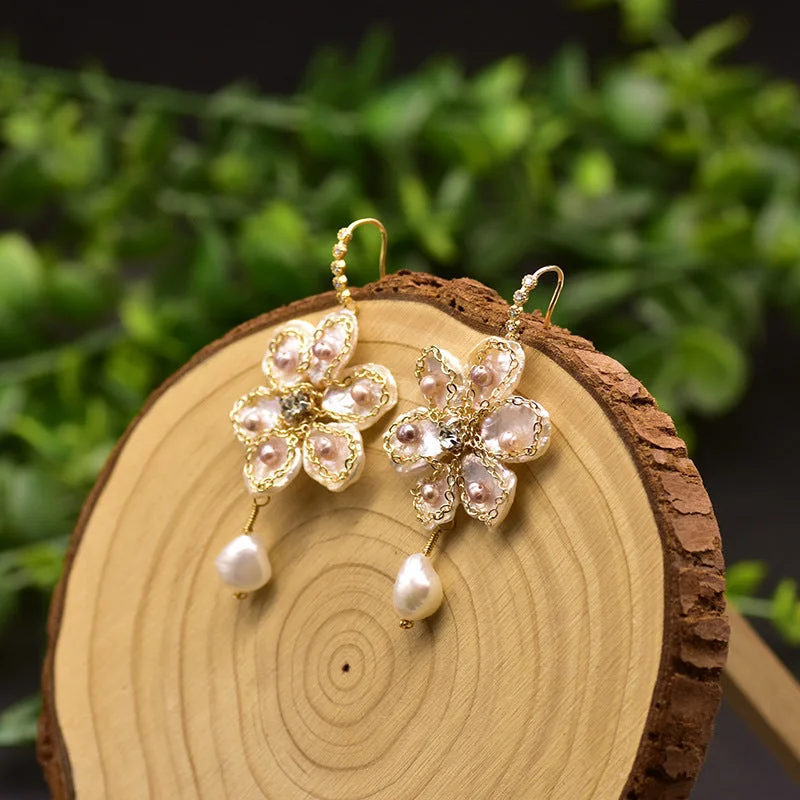 Six-Petal Flower Earrings