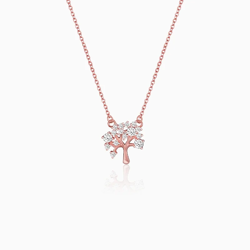 necklaces for bridal elegance -Rose Gold Tree of Life Necklace