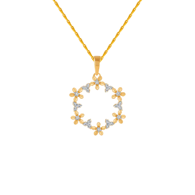 necklaces for special occasions -14KT (585) Yellow Gold And Diamond Pendant For Women