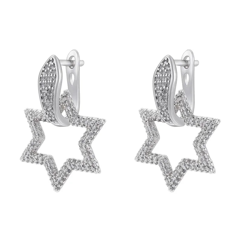 Meihu Ear Studs [White Gold Color]]