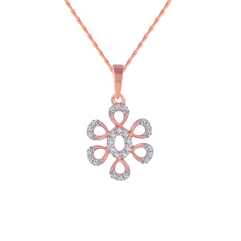 necklaces for anniversary surprise -14KT (585) Rose Gold And Diamond Pendant For Women