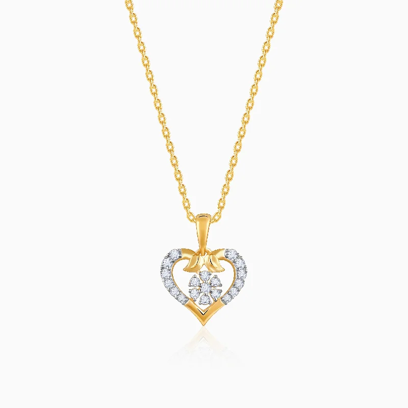 necklaces with pearl drop -Gold Timeless Charm Diamond Pendant