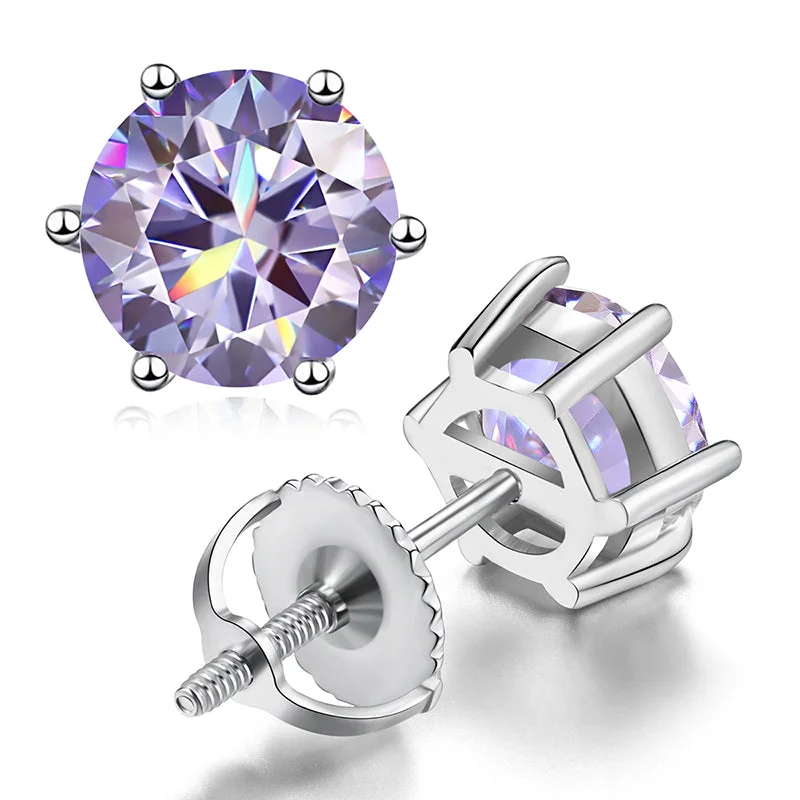 Platinum (Moissanite Light Purple Diamond)