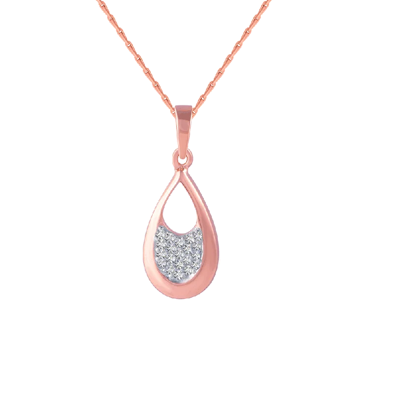 necklaces with gemstone beads -14KT (585) Rose Gold And Diamond Pendant For Women