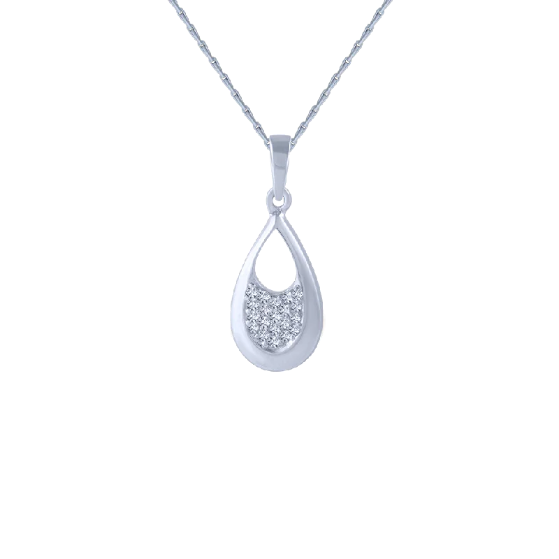 necklaces for stylish women -14KT (585) White Gold And Diamond Pendant For Women