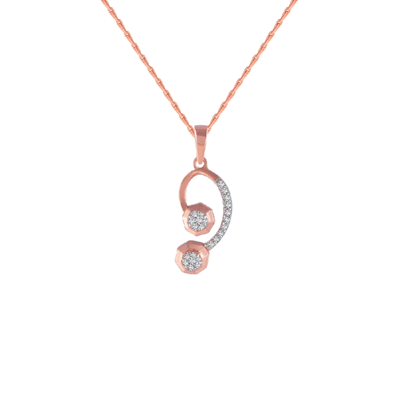 necklaces stylish affordable -14KT (585) Rose Gold And Diamond Pendant For Women