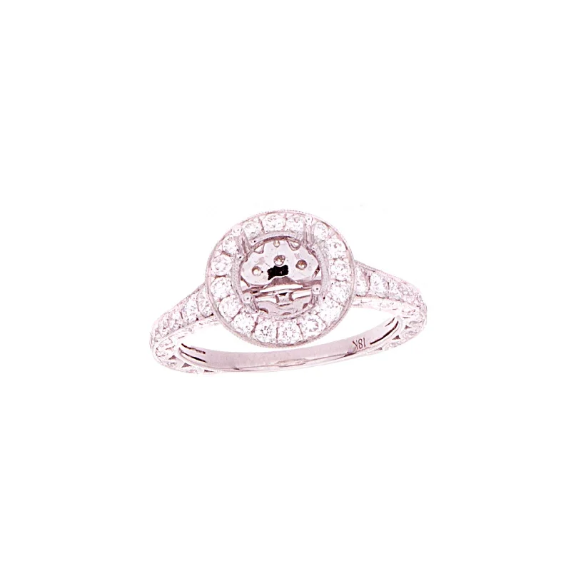 ladies engagement rings rose gold elegance -Diamond Semi Mount