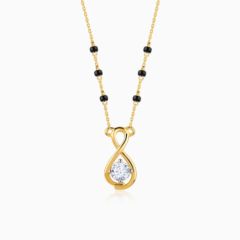 necklaces with lock charm -Gold Bandhan Bliss Diamond Mangalsutra