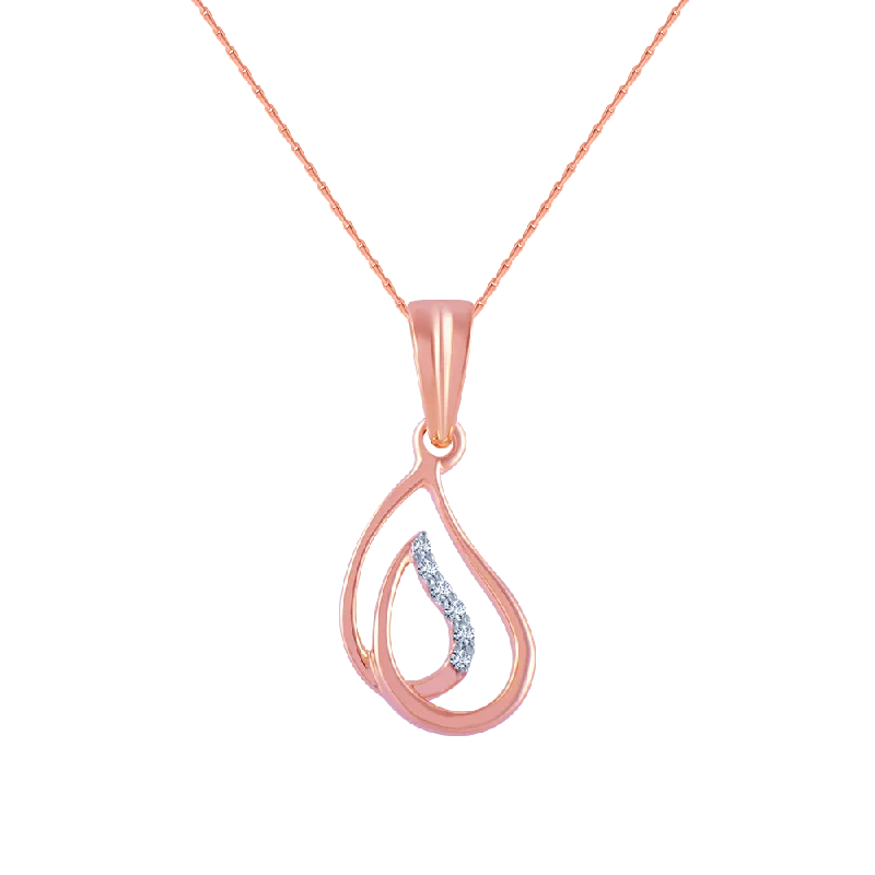 necklaces with red ruby -14k (585) Rose Gold And Diamond Pendant For Women