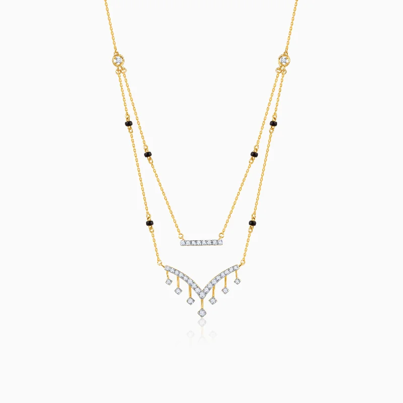 necklaces minimalist chic style -Gold Divya Bandhan Diamond Mangalsutra