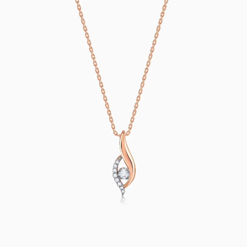 necklaces for daily elegance -Rose Gold Gaze Diamond Pendant