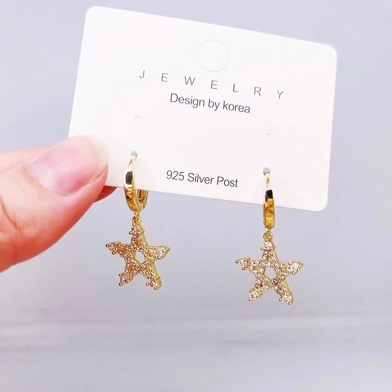 42# Ear Clip Five-Pointed Star Gold