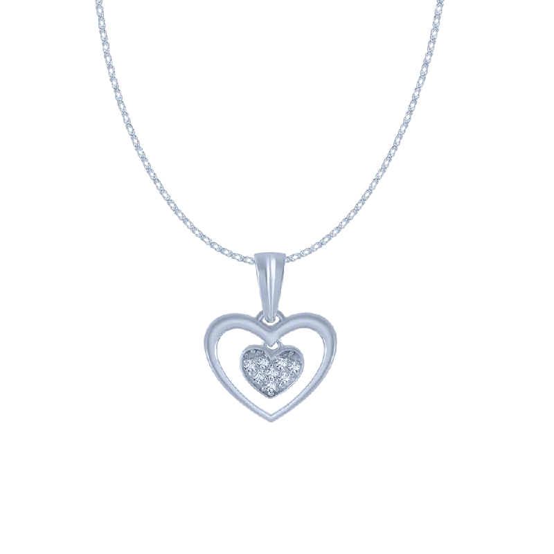 necklaces for beach wear -14KT (585) White Gold And Diamond Pendant For Women