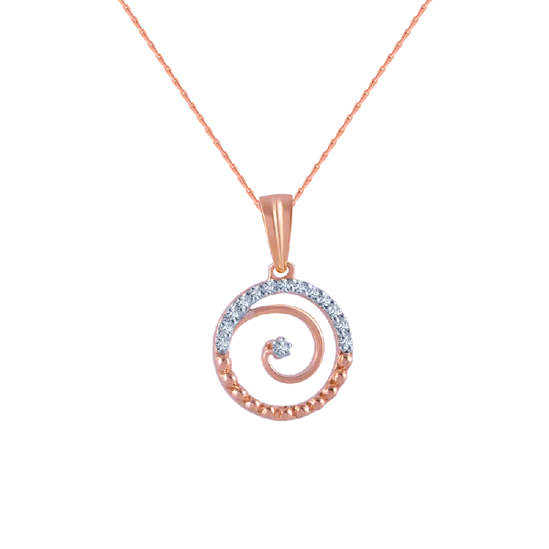 necklaces with arrow detail -14k (585) Rose Gold And Diamond Pendant For Women