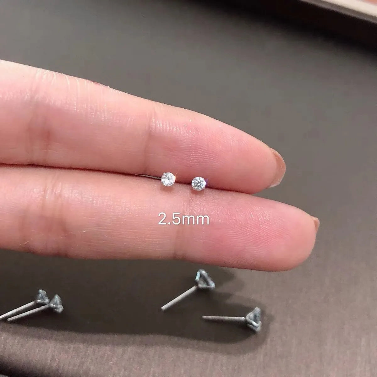 Zircon Ear Studs 3mm Pair