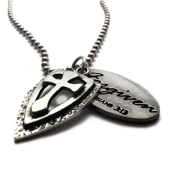 necklaces trendy 2025 design -Cross Shield Tag Necklace