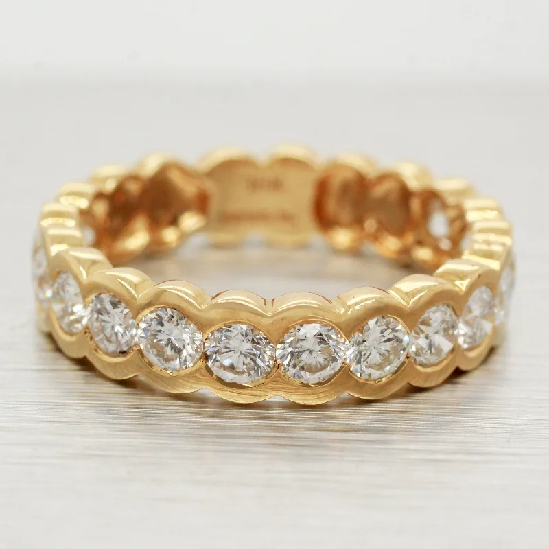 ladies engagement rings thin band elegance -Sonia Bitton 2.10ctw Diamond Bezel-Set Single Row Band Ring | 18k Yellow Gold