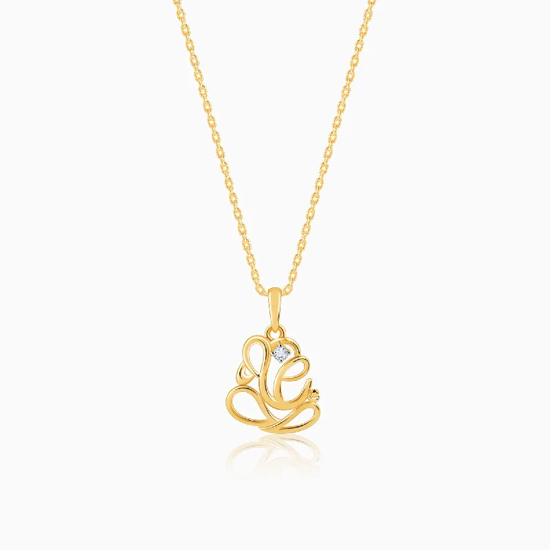 necklaces with diamond accent -Gold Avigna Diamond Pendant