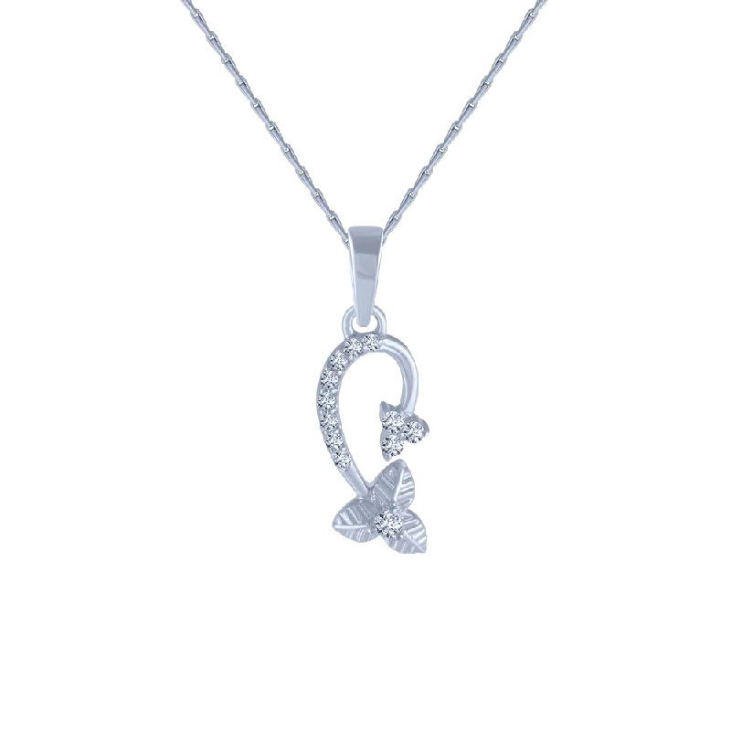 necklaces for couples matching -14KT (585) White Gold And Diamond Pendant For Women