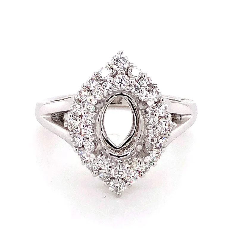 ladies engagement rings vintage inspired -Diamond Semi Mount