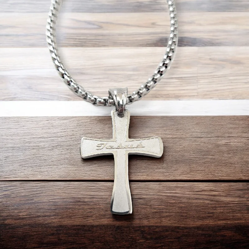 necklaces for birthday gift -Cross Jesus Heavy Chain Necklace