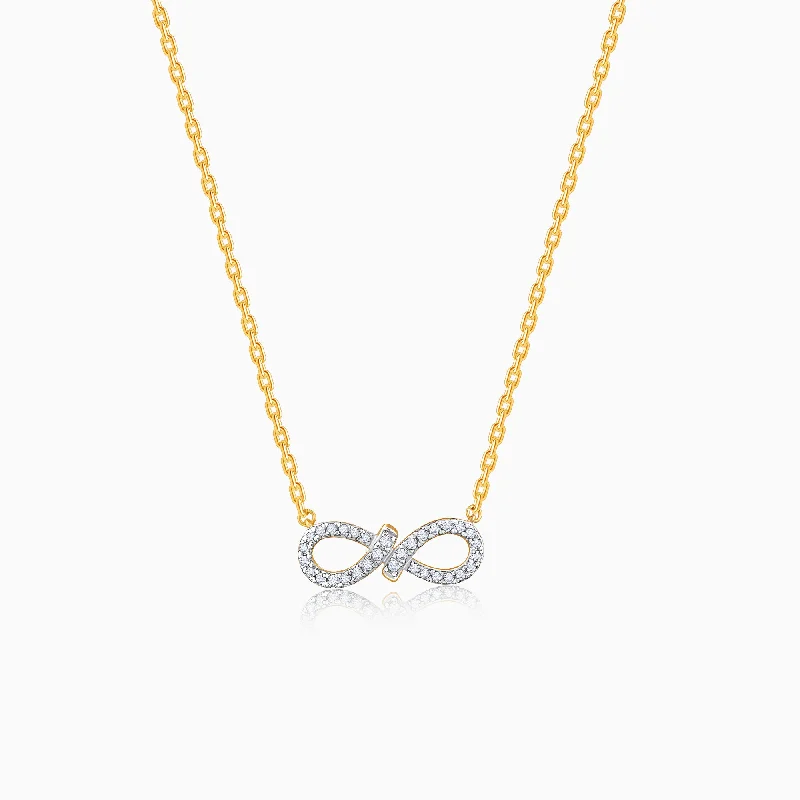 necklaces with initial pendant -Gold Infini Diamond Necklace