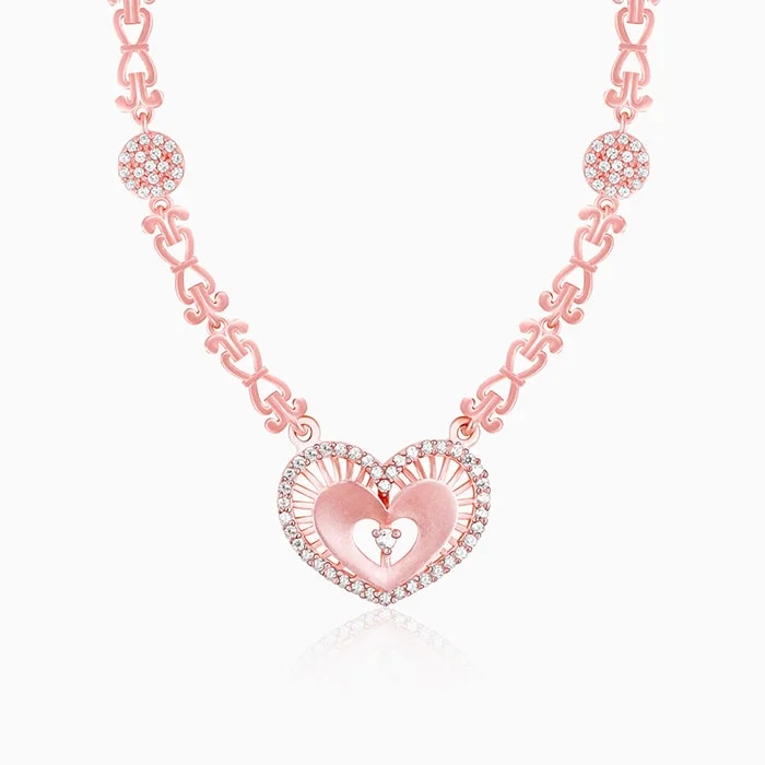 necklaces with crystal beads -Anushka Sharma Rose Gold Love Affair Necklace