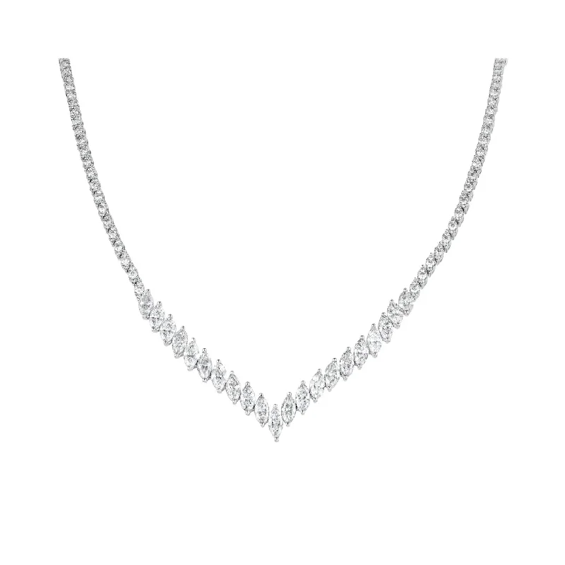 necklaces chic modern style -Multi Marquise Diamond Necklace