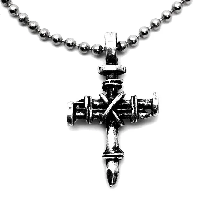 necklaces with blue topaz -Penny Nail Cross Necklace Mini