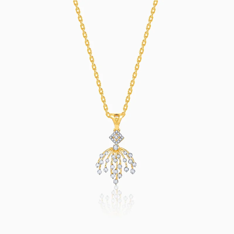 necklaces trendy 2025 design -Gold Sparkle You Deserve Diamond Pendant