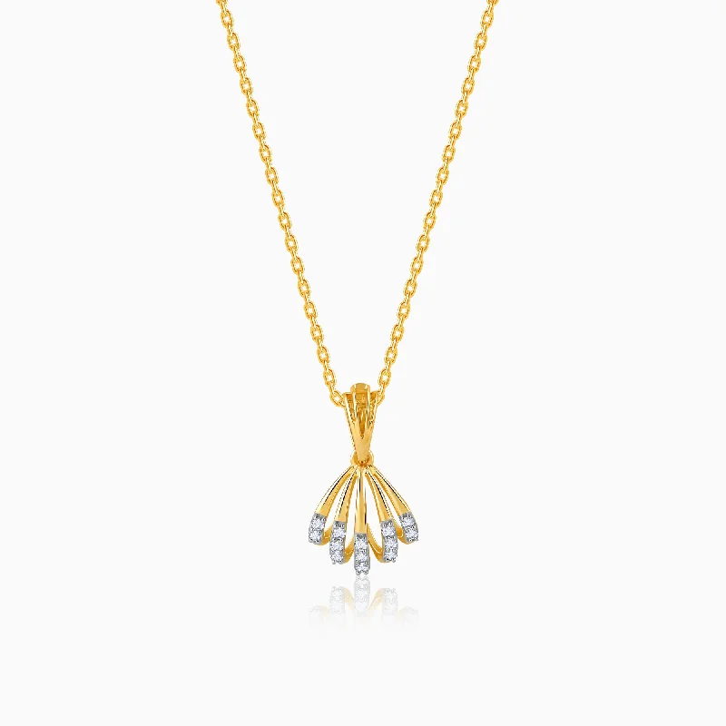 necklaces minimalist sleek design -Gold Halcyon Diamond Pendant