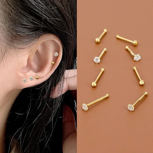 [Golden Small Diamond Studs] 10M