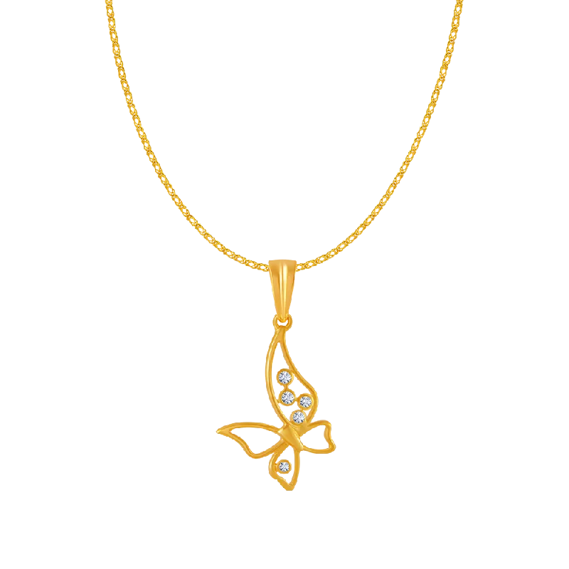 necklaces for mothers gift -14KT (585) Yellow Gold And Diamond Pendant For Women