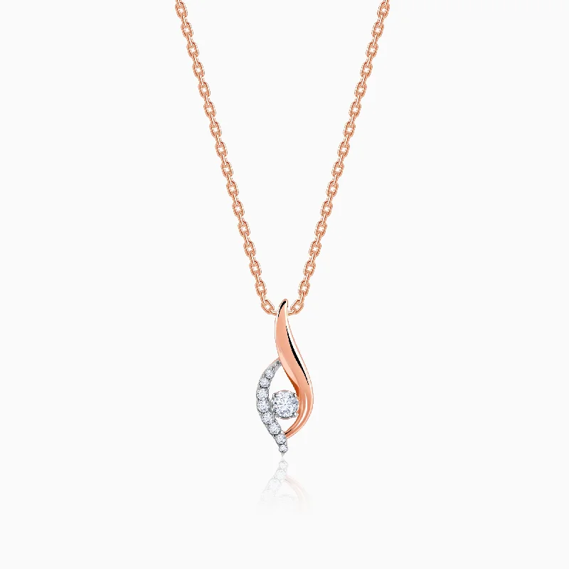 necklaces boho chic vibe -Rose Gold  Serenade Diamond Pendant