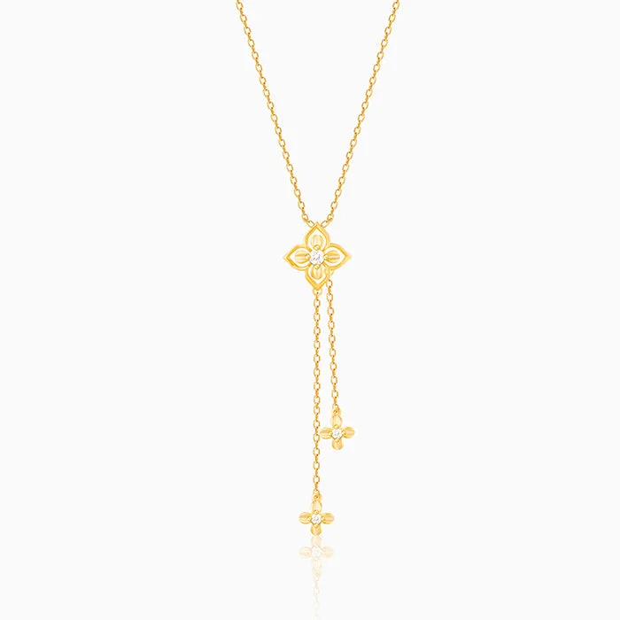 necklaces timeless beauty -Golden Artsy Floral Necklace