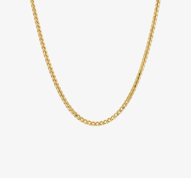 necklaces with feather pendant -3mm Franco Chain | Gold