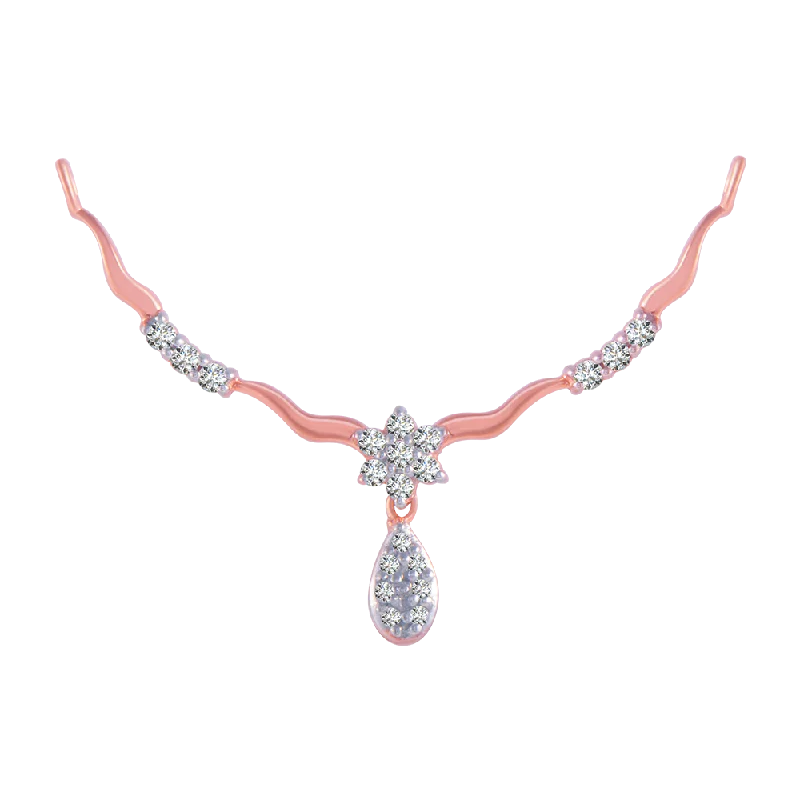 necklaces with rainbow gems -14KT (585) Rose Gold And Diamond Pendant For Women