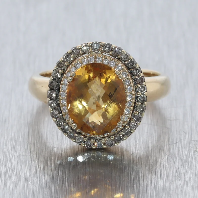 ladies engagement rings under 1000 dollars -LeVian 14k Yellow Gold 2.75ct Citrine & 0.50ctw Diamond Cocktail Ring