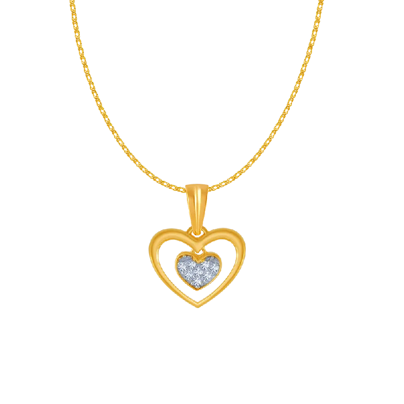 necklaces with evil eye -14KT (585) Yellow Gold And Diamond Pendant For Women