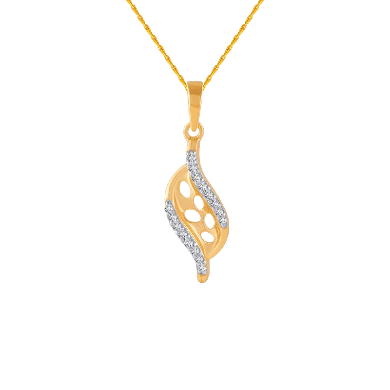 necklaces for evening wear -14KT (585) Yellow Gold And Diamond Pendant For Women