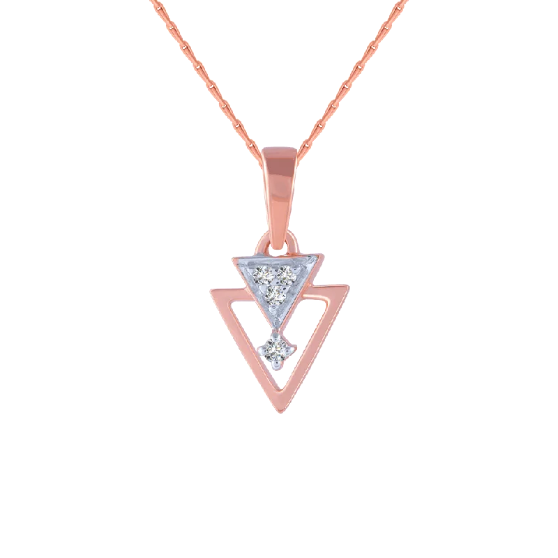 necklaces with ruby red -14KT (585) Rose Gold And Diamond Pendant For Women